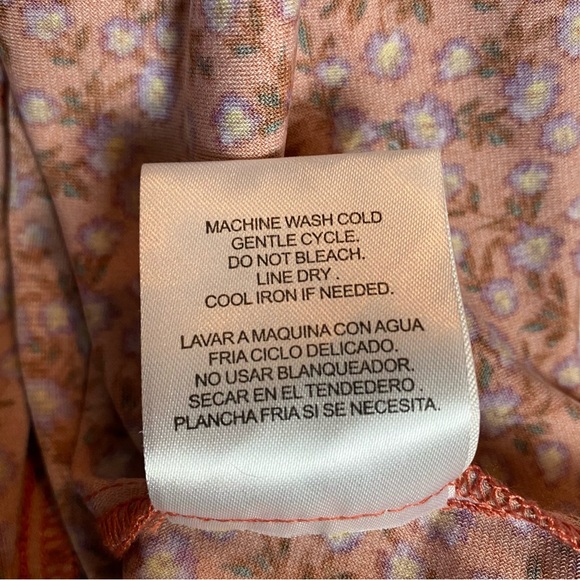 City Vibe Peach Floral Print Sweetheart Top Dress Women’s Medium - Picture 8 of 8